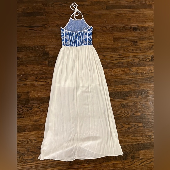 Jealous Tomato Blue and White Halter Sundress size  M - Picture 2 of 6